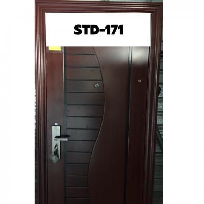ประตูเหล็กนิรภัย STD-171 BROWN/RIGHT/OUTSIDE 